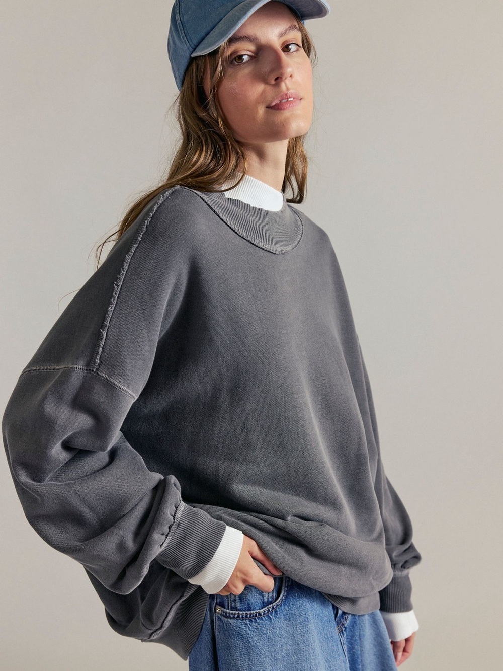 Free people we the free Palm Springs pullover color washed black size xs